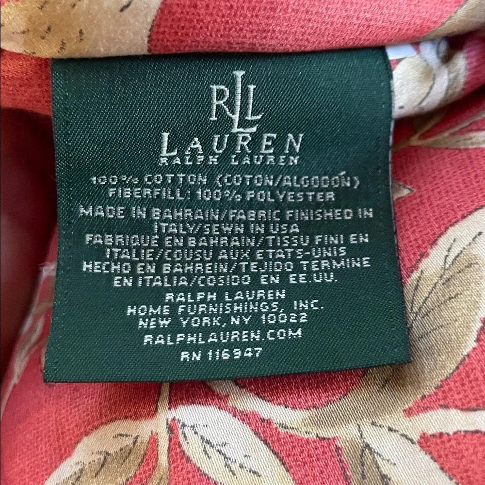 Ralph Lauren Comforter Villa Camelia Floral Coral Twin
